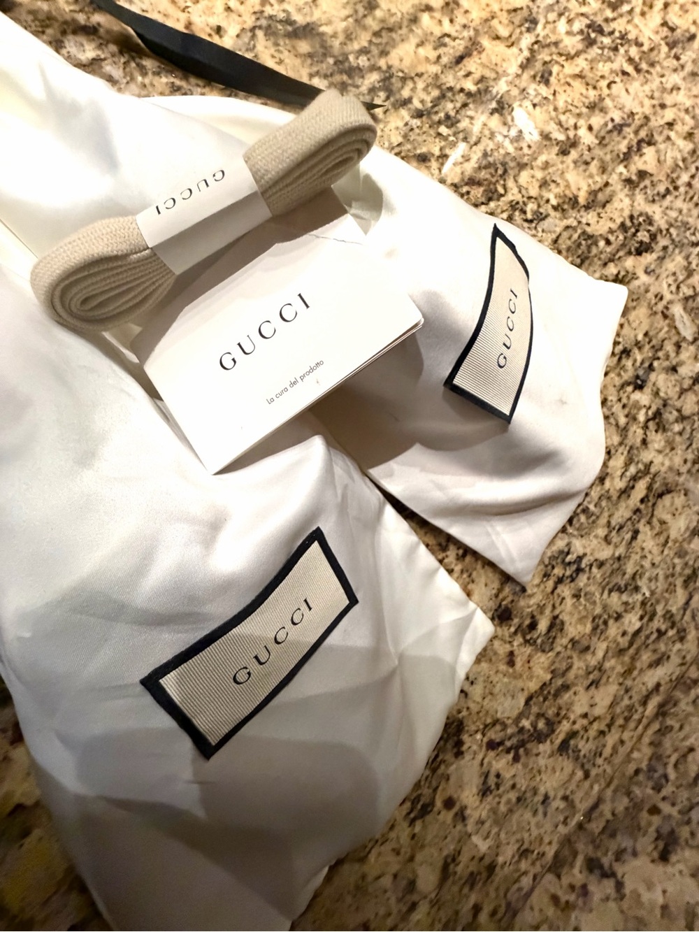 Gucci Women’s Blue GG Canvas Sneakers with Orange Trim and Green Interior - Picture 11 of 11
